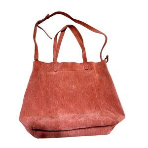 Madewell Medium Transport Tote Corduroy Suede Edition Shoulder Strap Rust